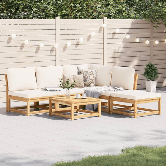 6-tlg. Garten-Lounge-Set mit Kissen Massivholz Akazie