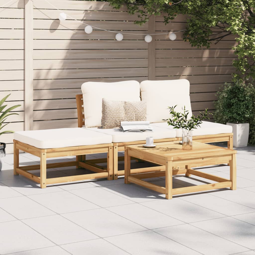 4-tlg. Garten-Lounge-Set mit Kissen Massivholz Akazie