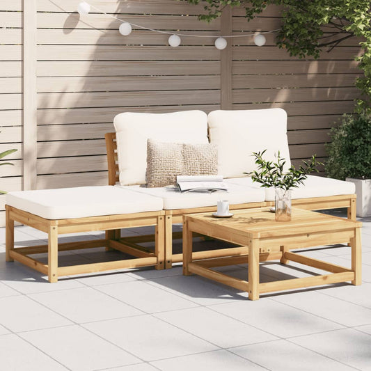 4-tlg. Garten-Lounge-Set mit Kissen Massivholz Akazie