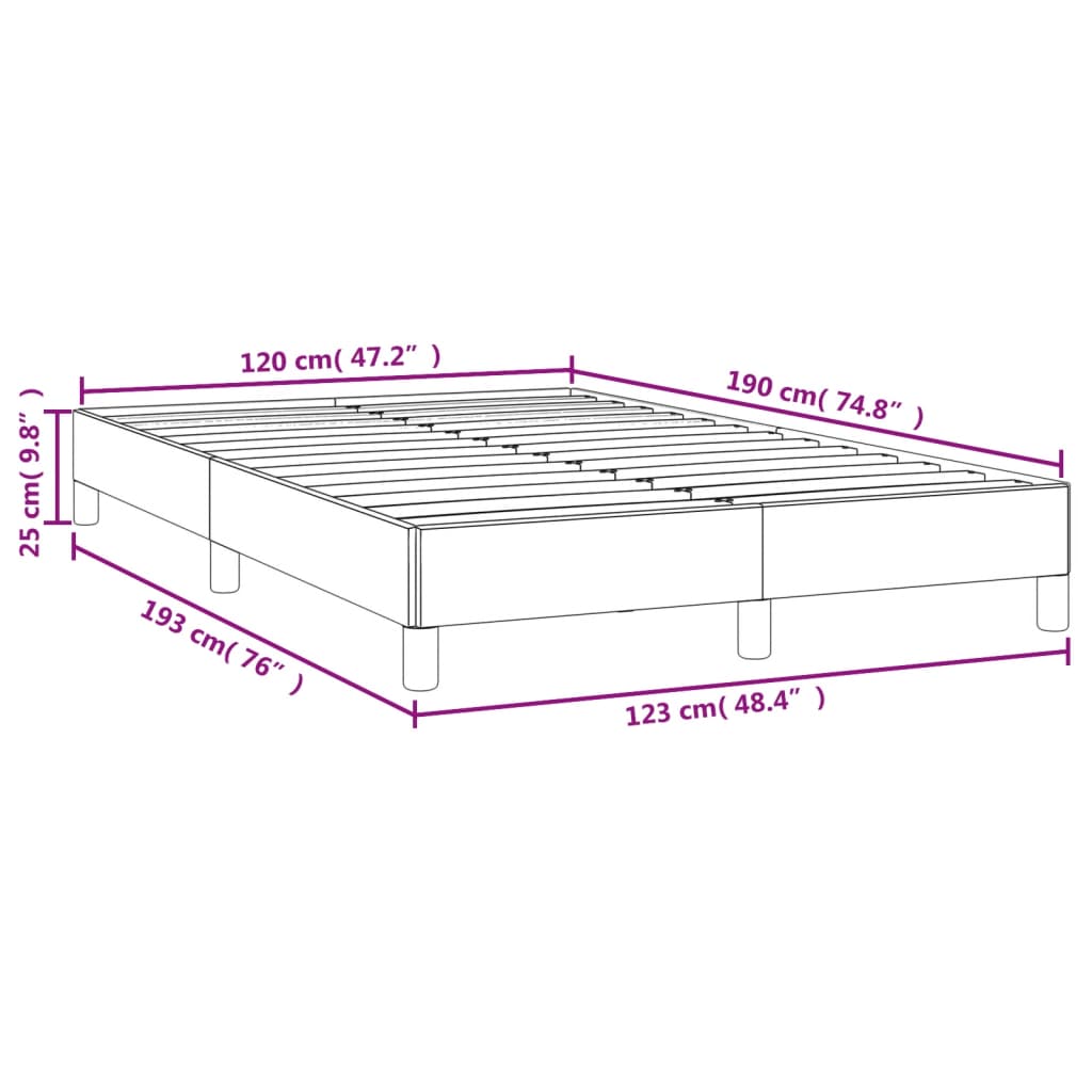 Bettgestell ohne Matratze Hellgrau 120x190 cm Stoff