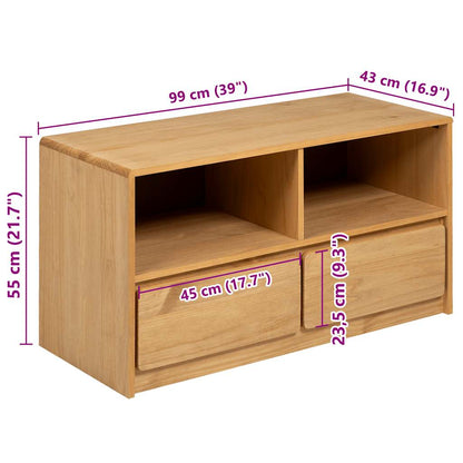 TV-Schrank SAUDA Eiche-Optik 99x43x55 cm Massivholz Kiefer