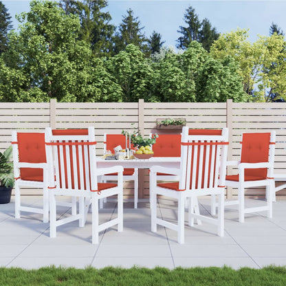 Niedriglehner-Auflagen 6 Stk. Melange Rot 100x50x4 cm Stoff