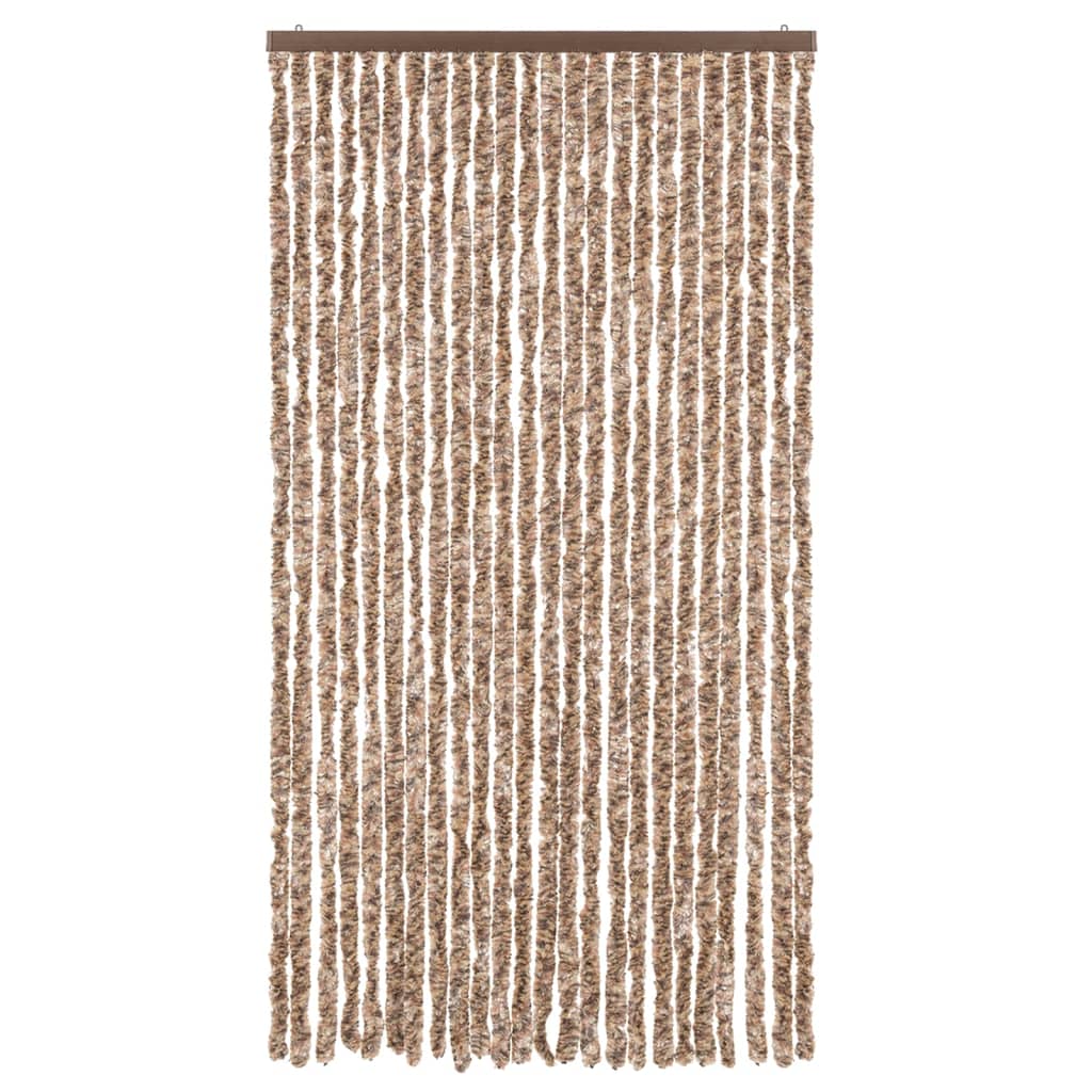 Fliegenvorhang Beige und Dunkelbraun 100x230 cm Chenille