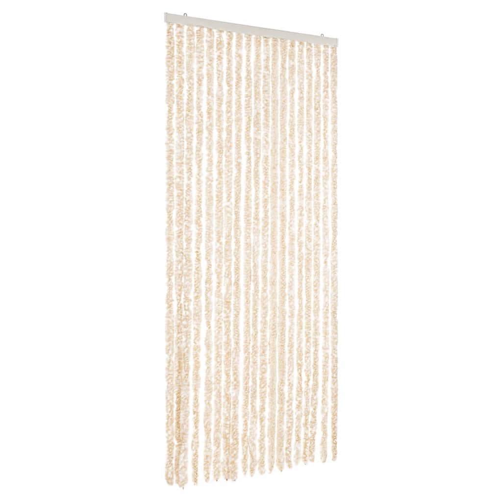 Fliegenvorhang Beige und Weiß 56x185 cm Chenille