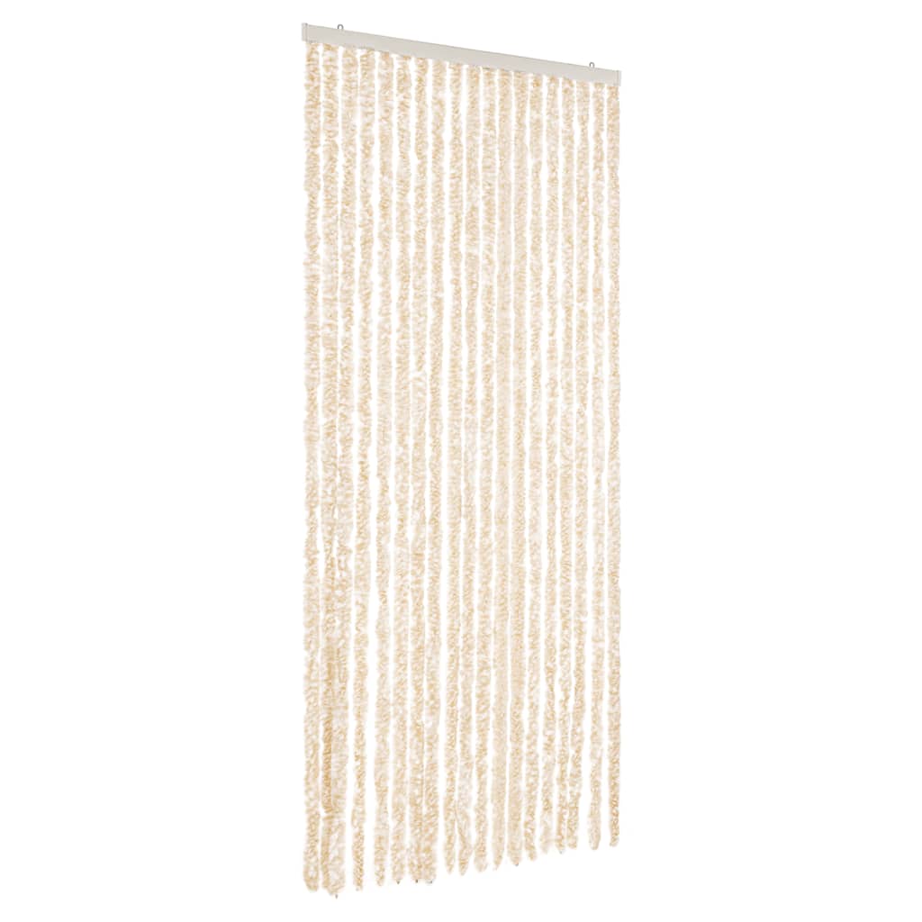 Fliegenvorhang Beige und Weiß 56x200 cm Chenille