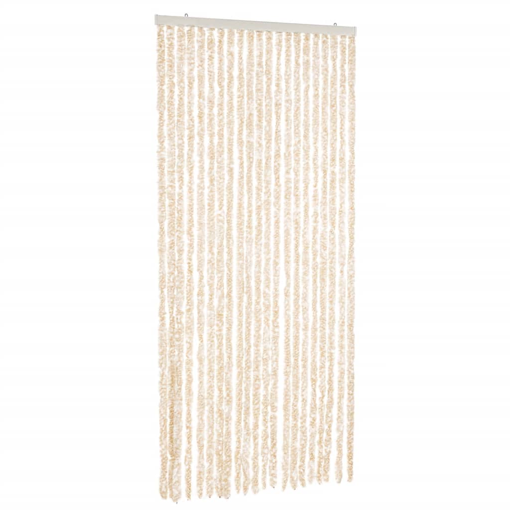 Fliegenvorhang Beige und Weiß 90x200 cm Chenille