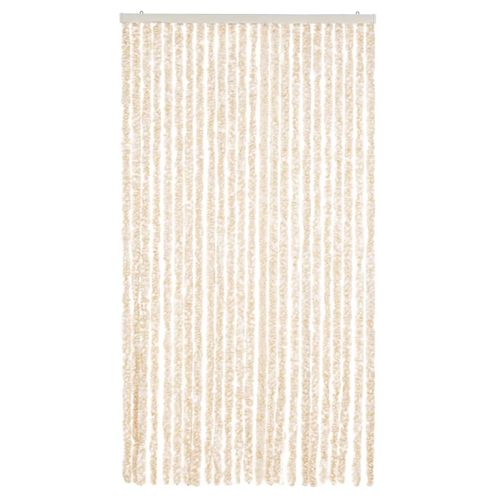 Fliegenvorhang Beige und Weiß 100x200 cm Chenille