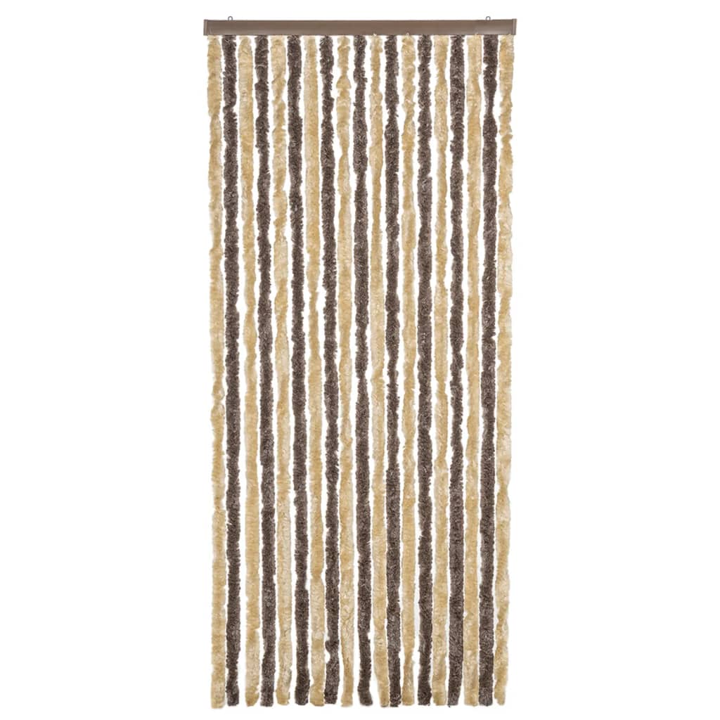 Fliegenvorhang Dunkelbraun und Beige 56x185 cm Chenille