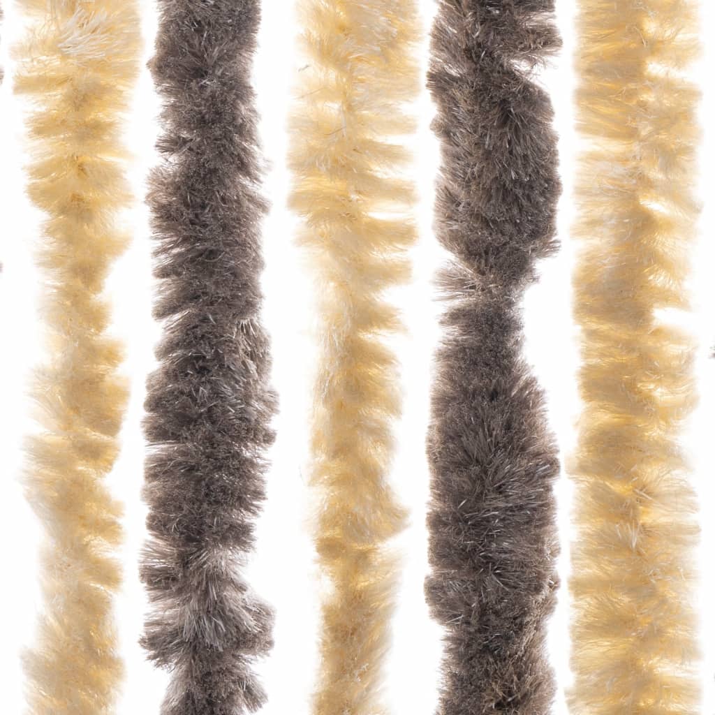 Fliegenvorhang Dunkelbraun und Beige 56x185 cm Chenille