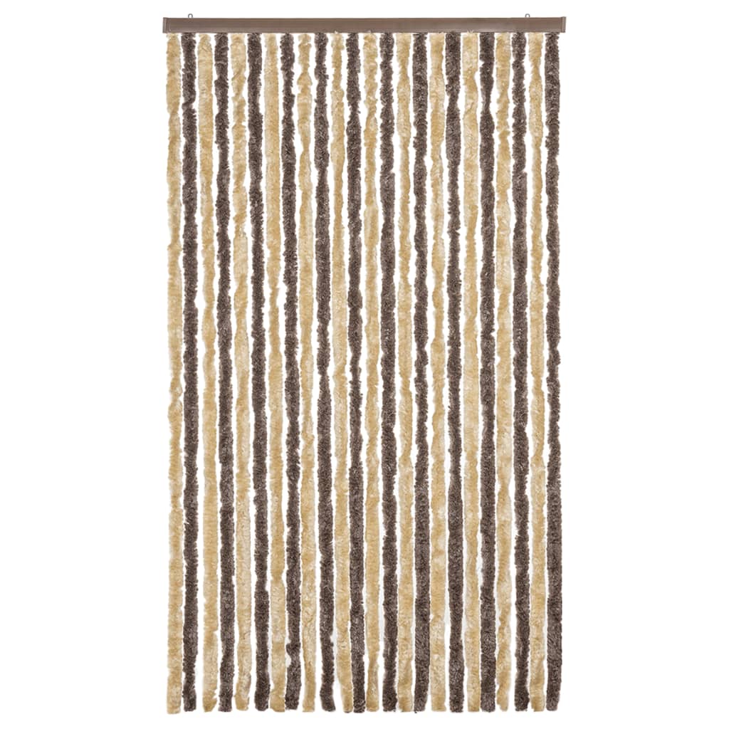 Fliegenvorhang Dunkelbraun und Beige 100x230 cm Chenille