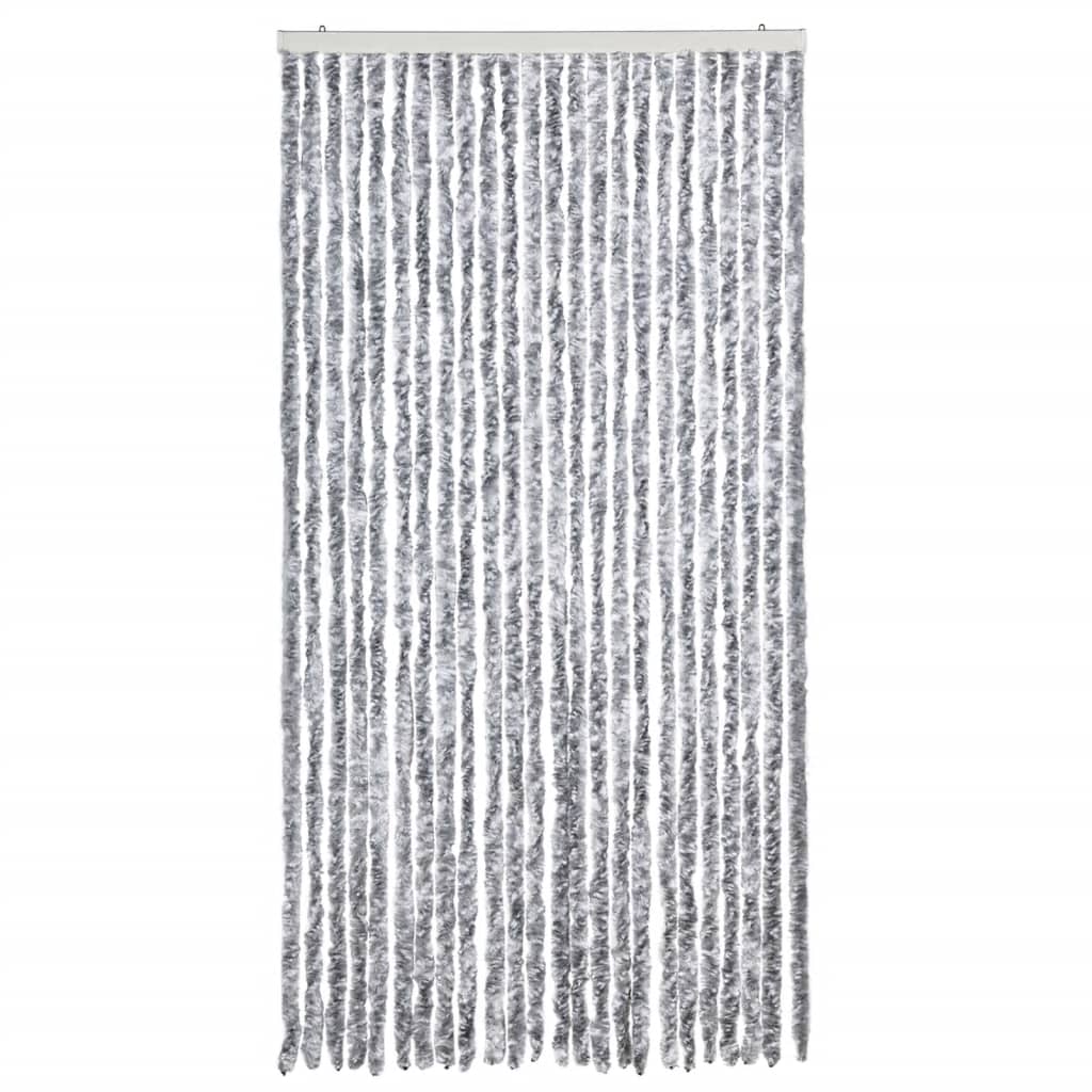 Fliegenvorhang Weiß und Grau 100x230 cm Chenille