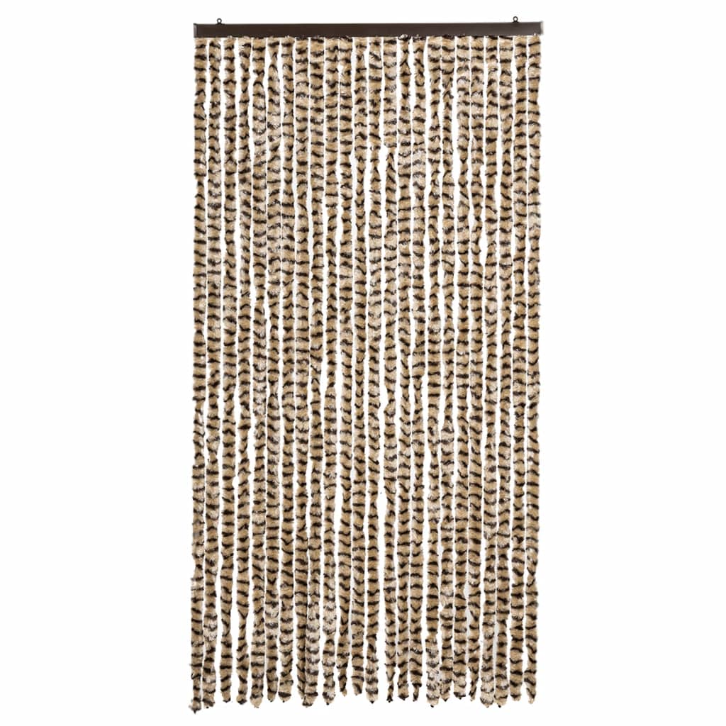 Fliegenvorhang Beige und Braun 100x200 cm Chenille