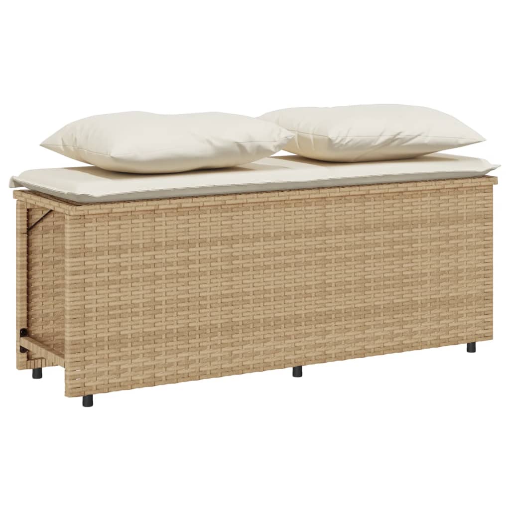 3-tlg. Garten-Essgruppe mit Kissen Beige Poly Rattan