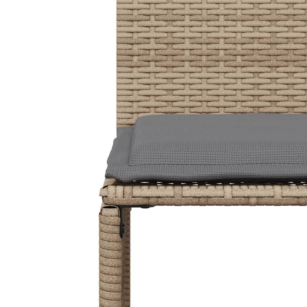 7-tlg. Garten-Essgruppe mit Kissen Beige Poly Rattan