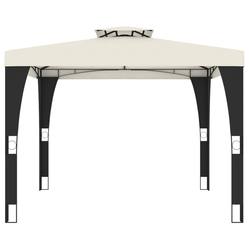 Pavillon mit Doppeldach Creme 2,98x2,98 m Stahl