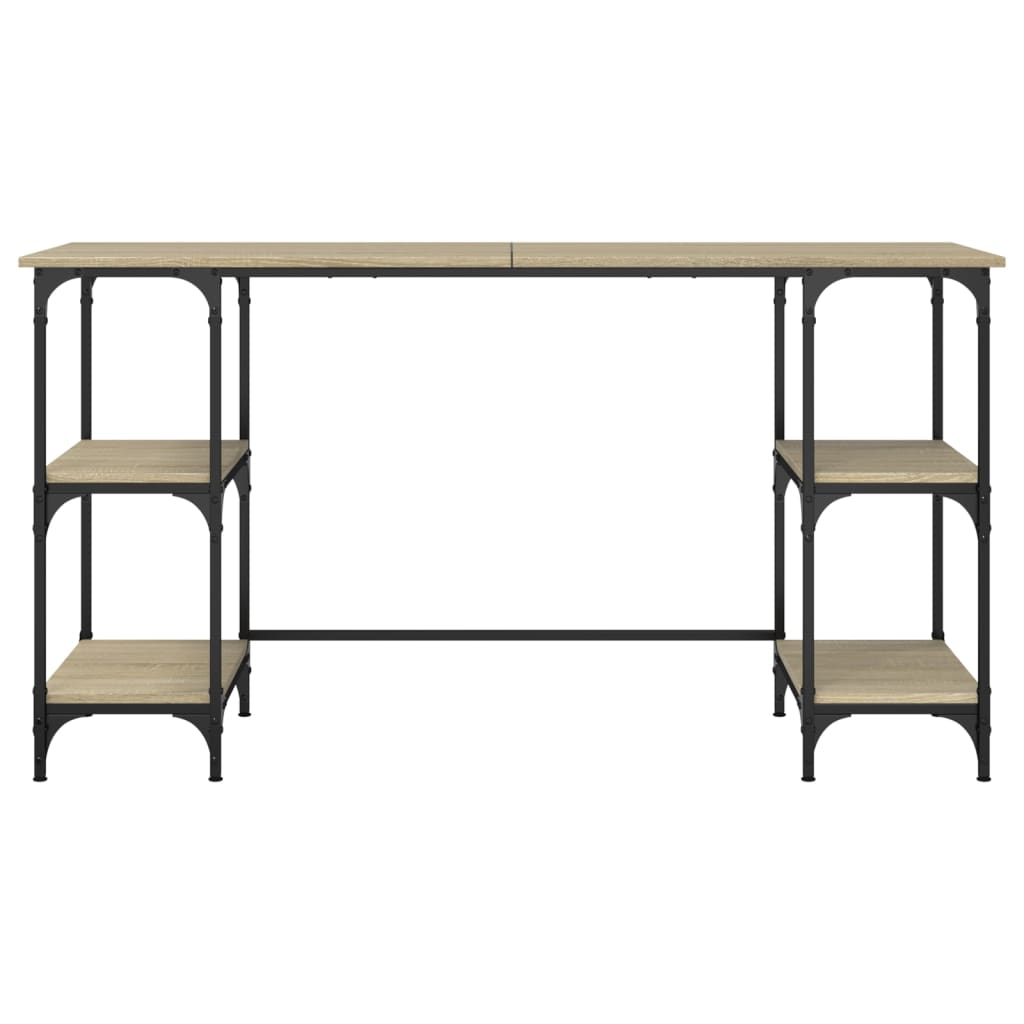 Schreibtisch Sonoma-Eiche 140x50x75 cm Metall Holzwerkstoff