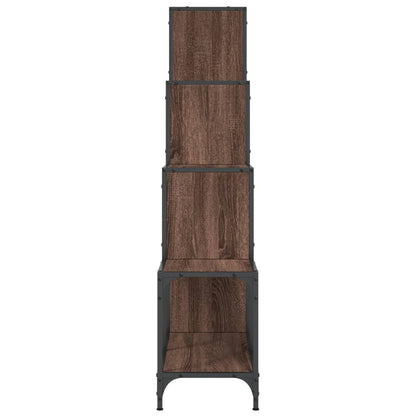 Bücherregal Braun Eiche-Optik 122x30x132cm Holzwerkstoff Metall