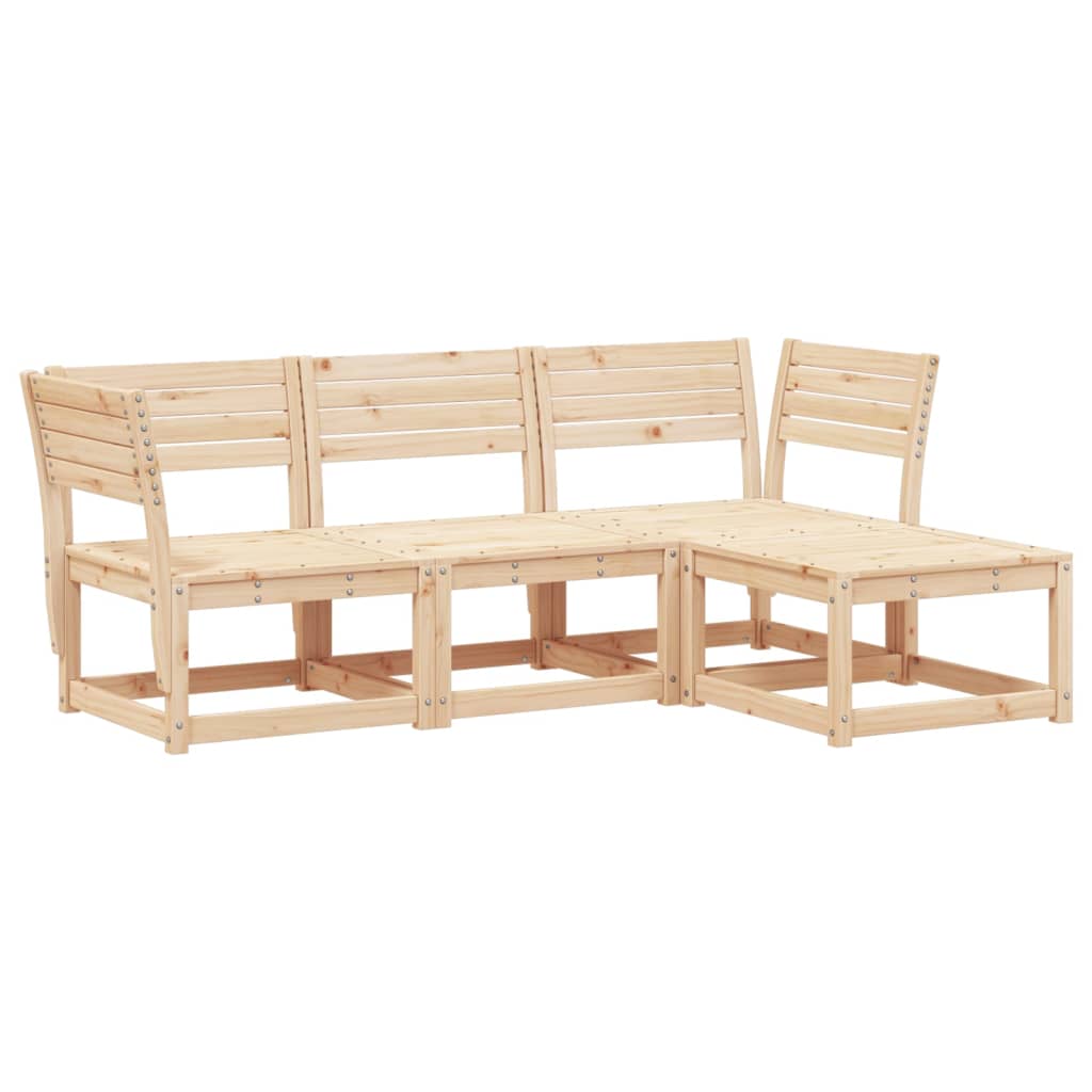 4-tlg. Garten-Lounge-Set Massivholz Kiefer