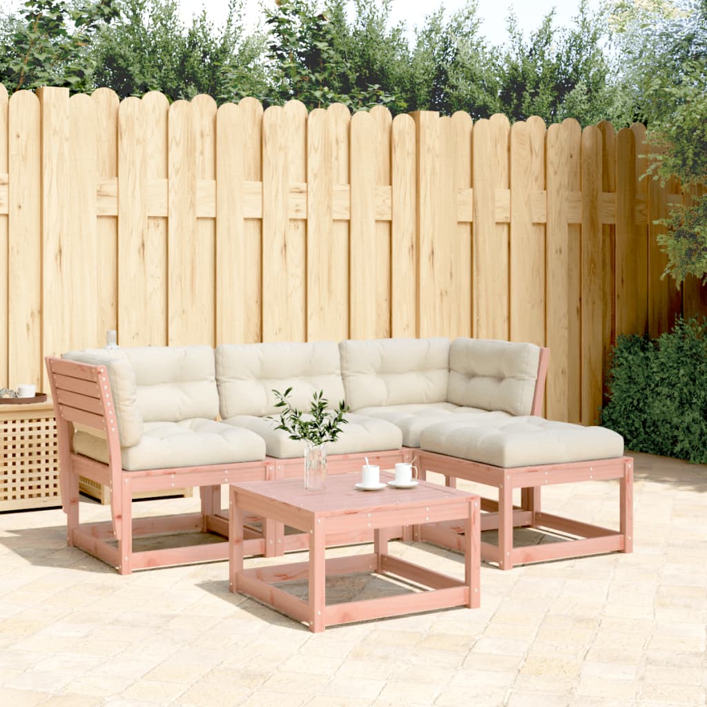 4-tlg. Garten-Lounge-Set mit Kissen Massivholz Douglasie