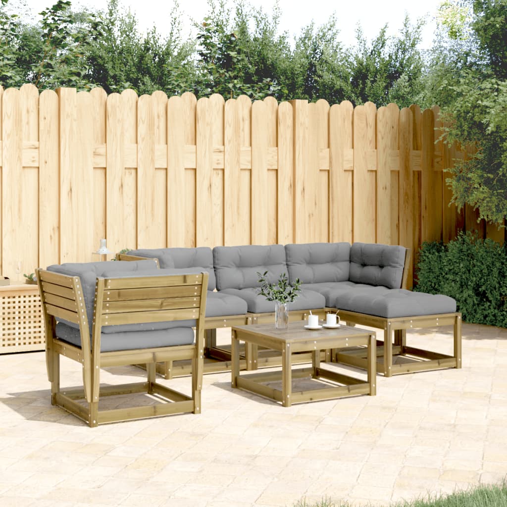 5-tlg. Garten-Lounge-Set mit Kissen Imprägniertes Kiefernholz