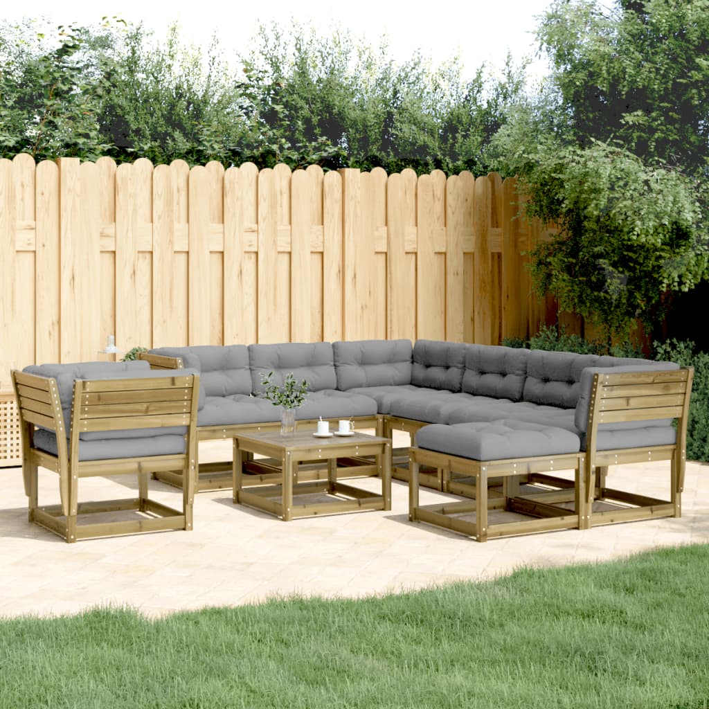 8-tlg. Garten-Lounge-Set mit Kissen Imprägniertes Kiefernholz