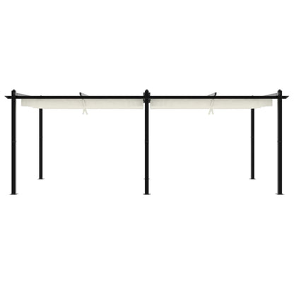 Gartenpavillon mit Ausziehbarem Dach Creme 3x6 m Aluminium