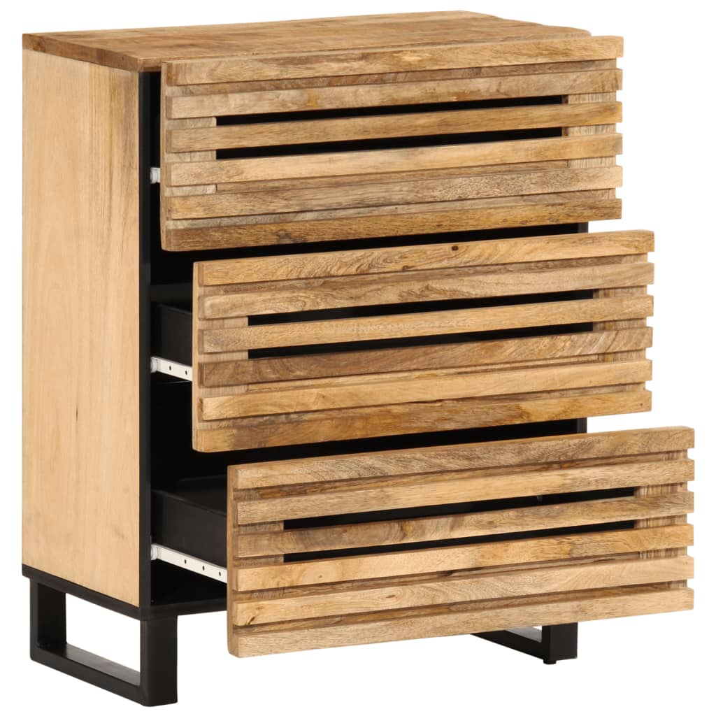 Sideboard 60x34x75 cm Raues Massives Mangoholz