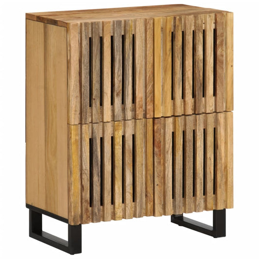 Sideboard 60x34x75 cm Raues Massives Mangoholz