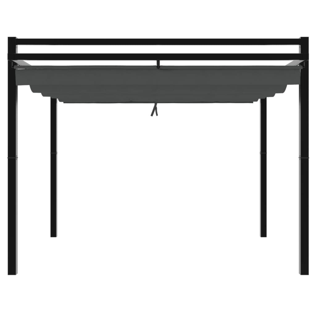 Gartenpavillon mit Ausziehbarem Dach Anthrazit 3x3 m Aluminium