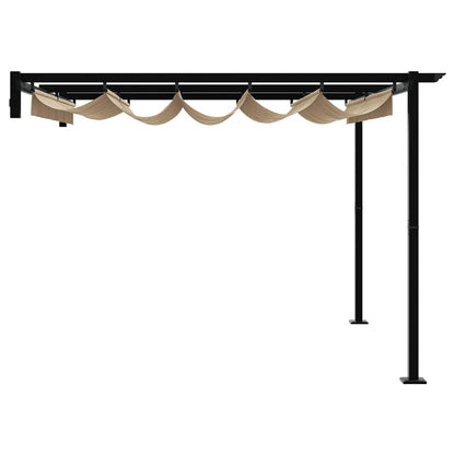Wandmontierter Pavillon Taupe Stahl