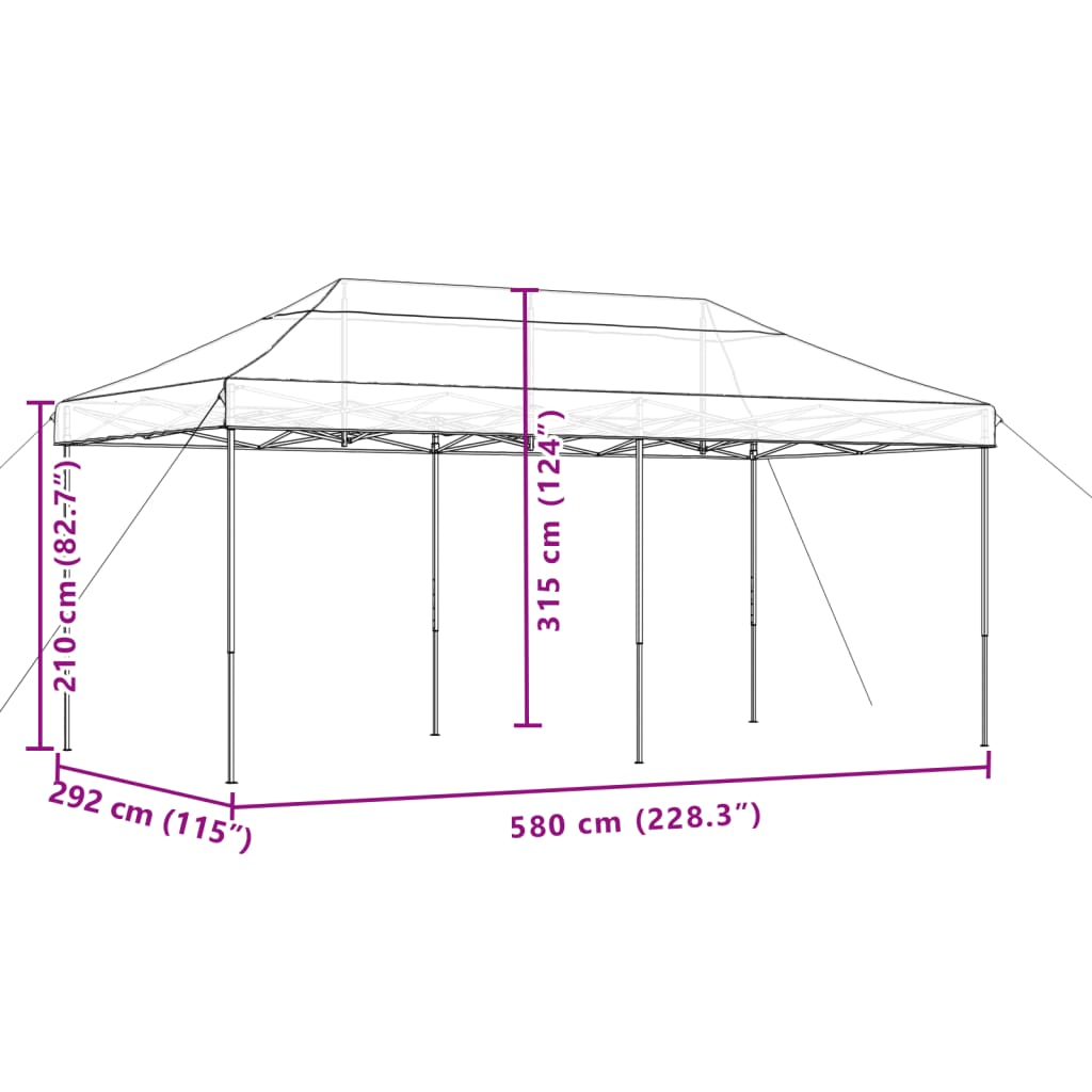 Partyzelt Faltbar Pop-Up Orange 580x292x315 cm