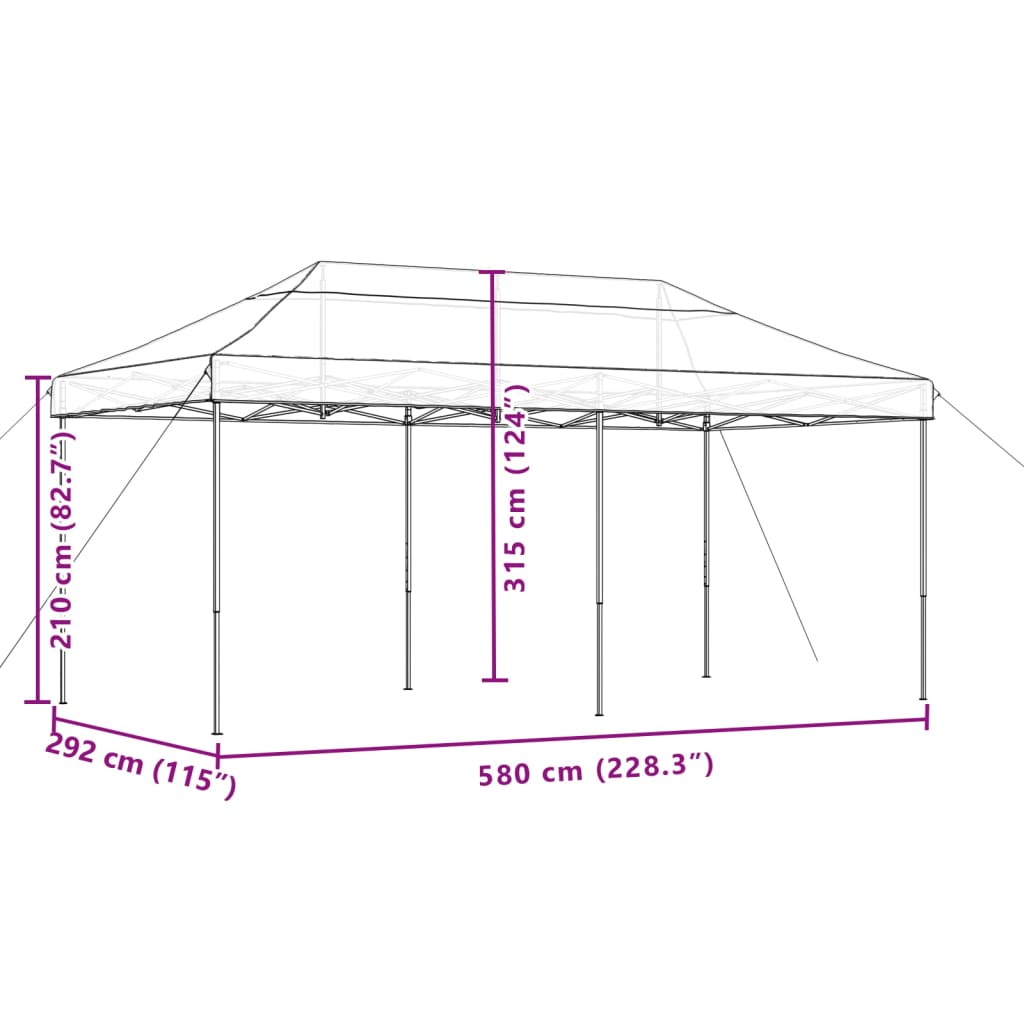 Partyzelt Faltbar Pop-Up Burgunderrot 580x292x315 cm