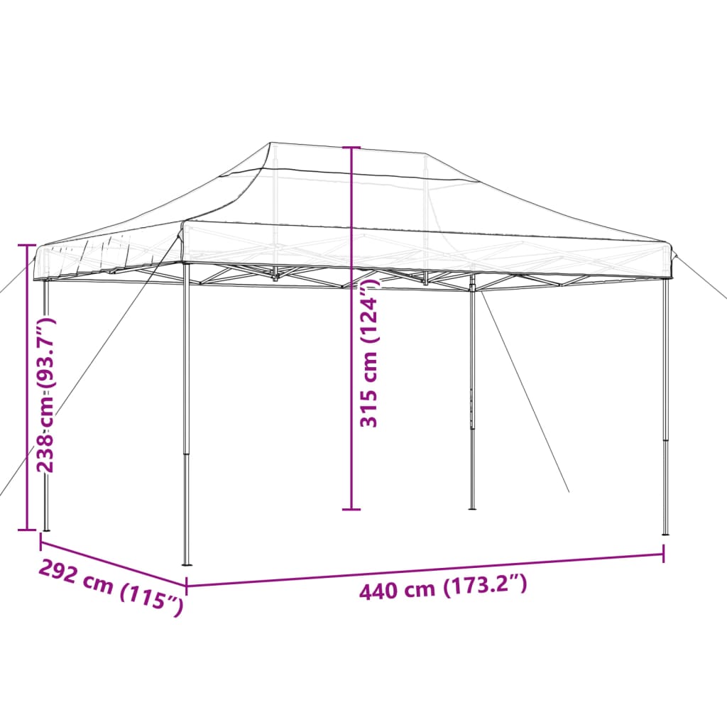 Partyzelt Faltbar Pop-Up Grün 440x292x315 cm