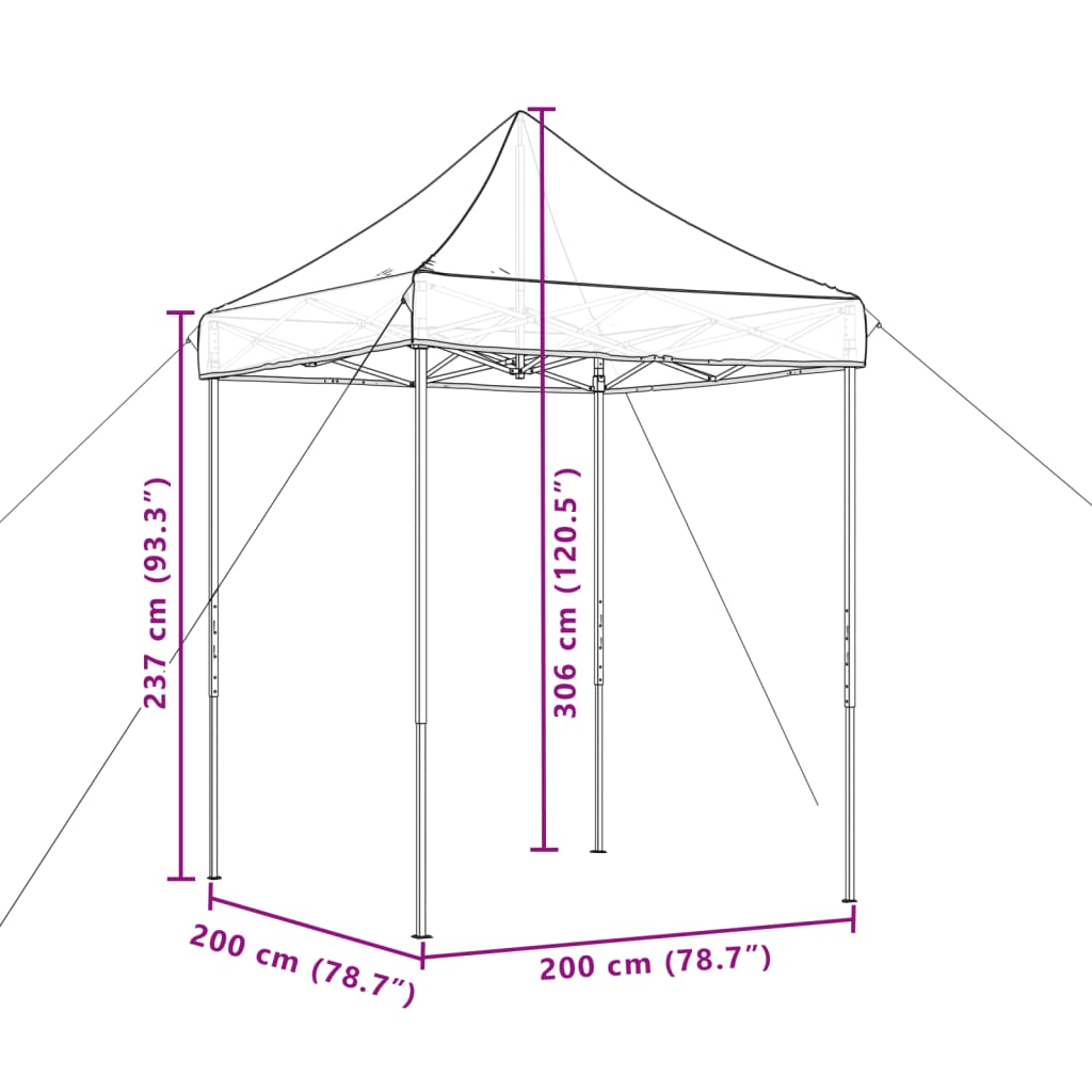 Partyzelt Faltbar Pop-Up Beige 200x200x306 cm