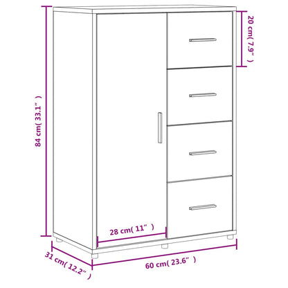 Sideboard Grau Sonoma 60x31x84 cm Holzwerkstoff