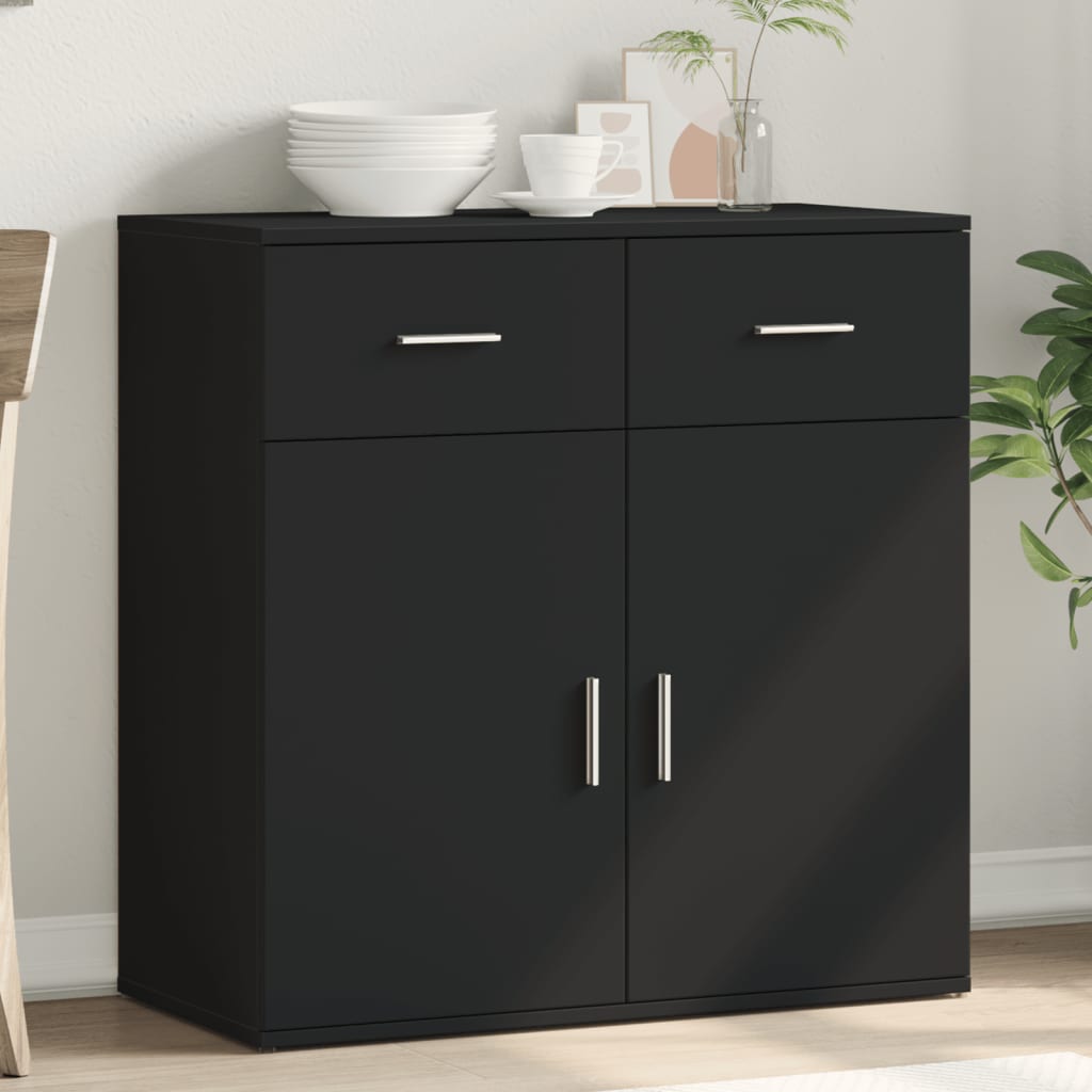 Sideboard Schwarz 79x38x80 cm Holzwerkstoff