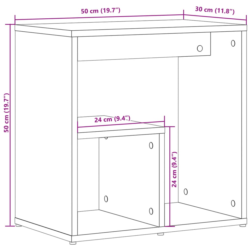 Beistelltische 2 Stk. Braun Eiche 50x30x50 cm Holzwerkstoff