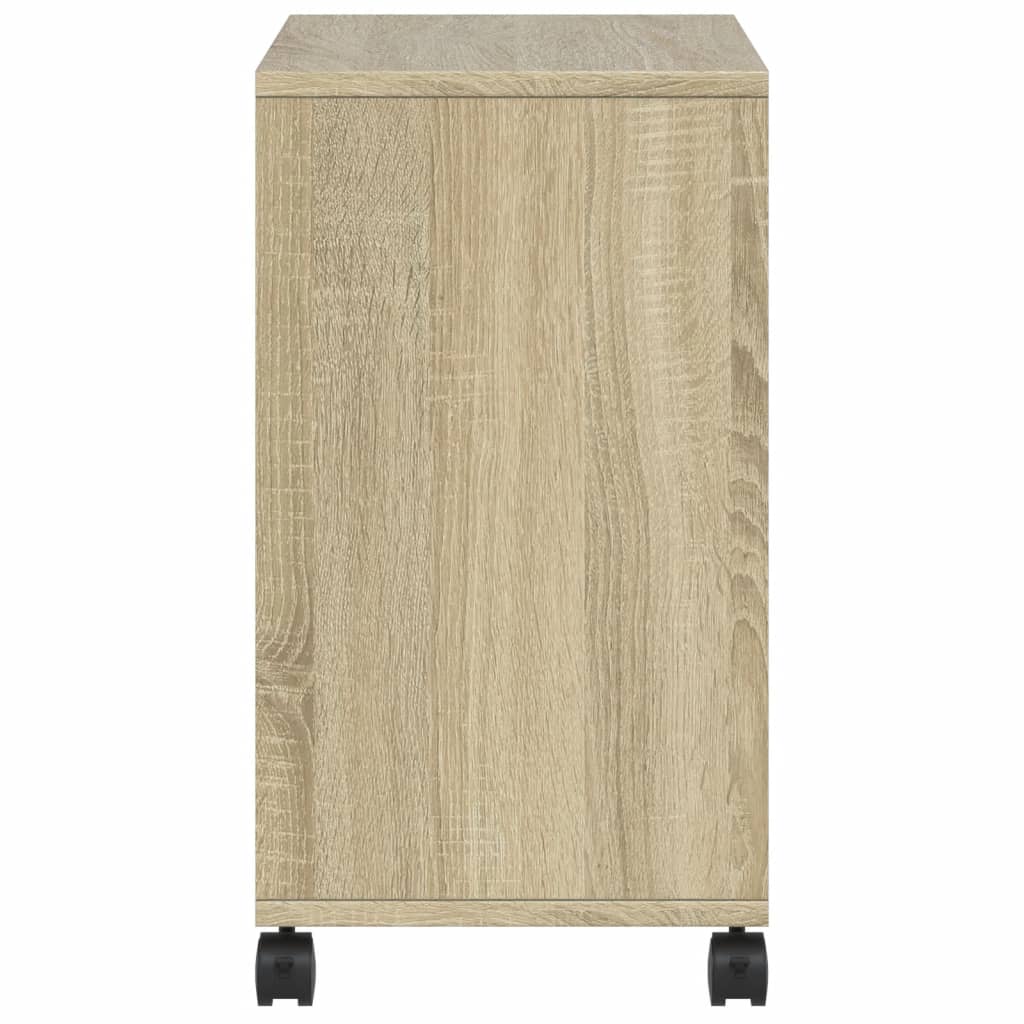 Beistelltisch mit Rollen Sonoma-Eiche 50x30x55 cm Holzwerkstoff