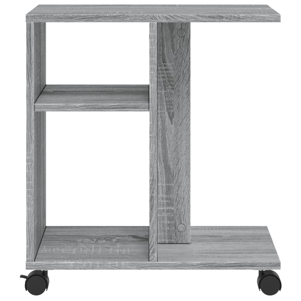 Beistelltisch mit Rollen Grau Sonoma 50x30x55 cm Holzwerkstoff