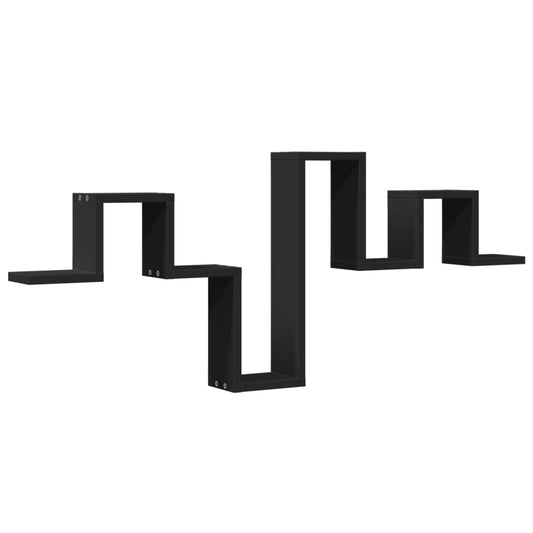 Wandregal Schwarz 104,5x10x43 cm Holzwerkstoff