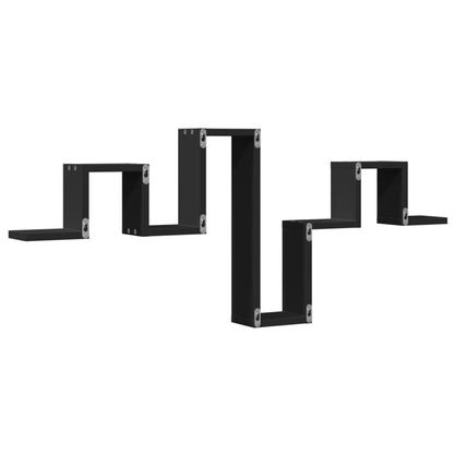 Wandregal Schwarz 104,5x10x43 cm Holzwerkstoff