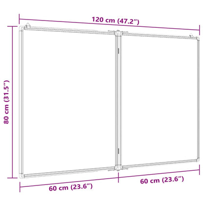 Magnetisches Whiteboard Klappbar 120x80x1,7 cm Aluminium