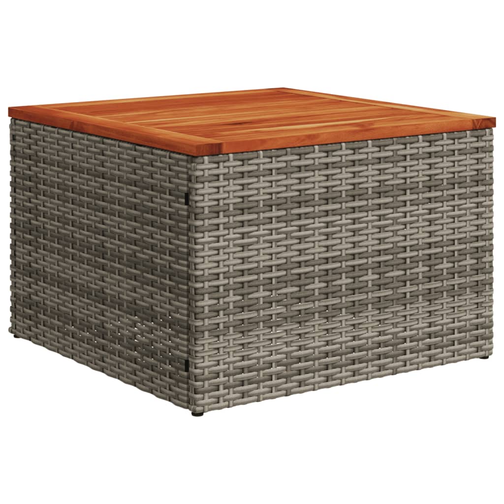 12-tlg. Garten-Sofagarnitur mit Kissen Grau Poly Rattan