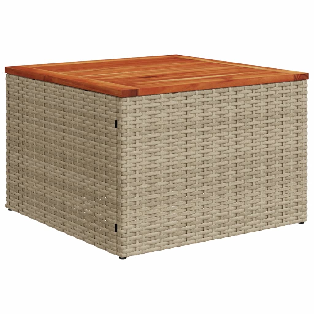 10-tlg. Garten-Sofagarnitur mit Kissen Beige Poly Rattan