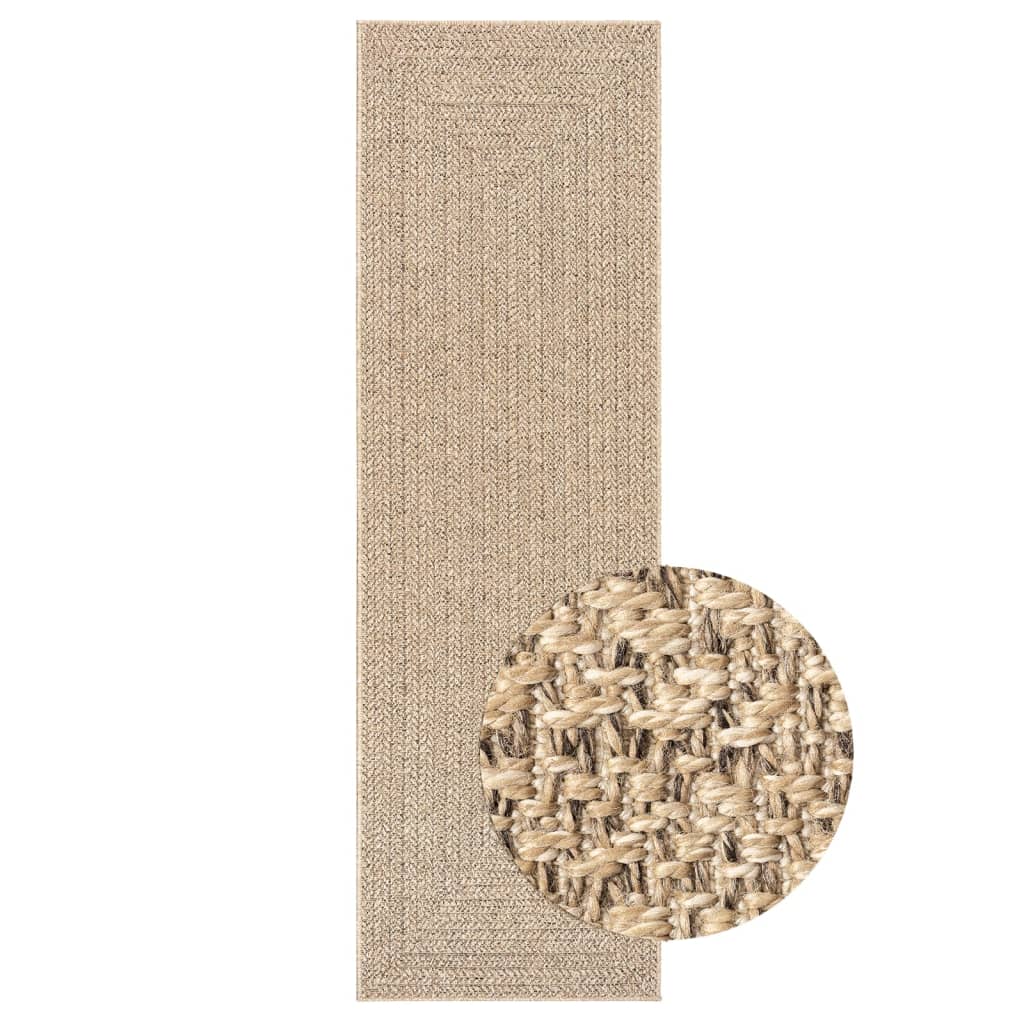 Teppich ZIZUR 80x250 cm Jute-Optik Indoor und Outdoor