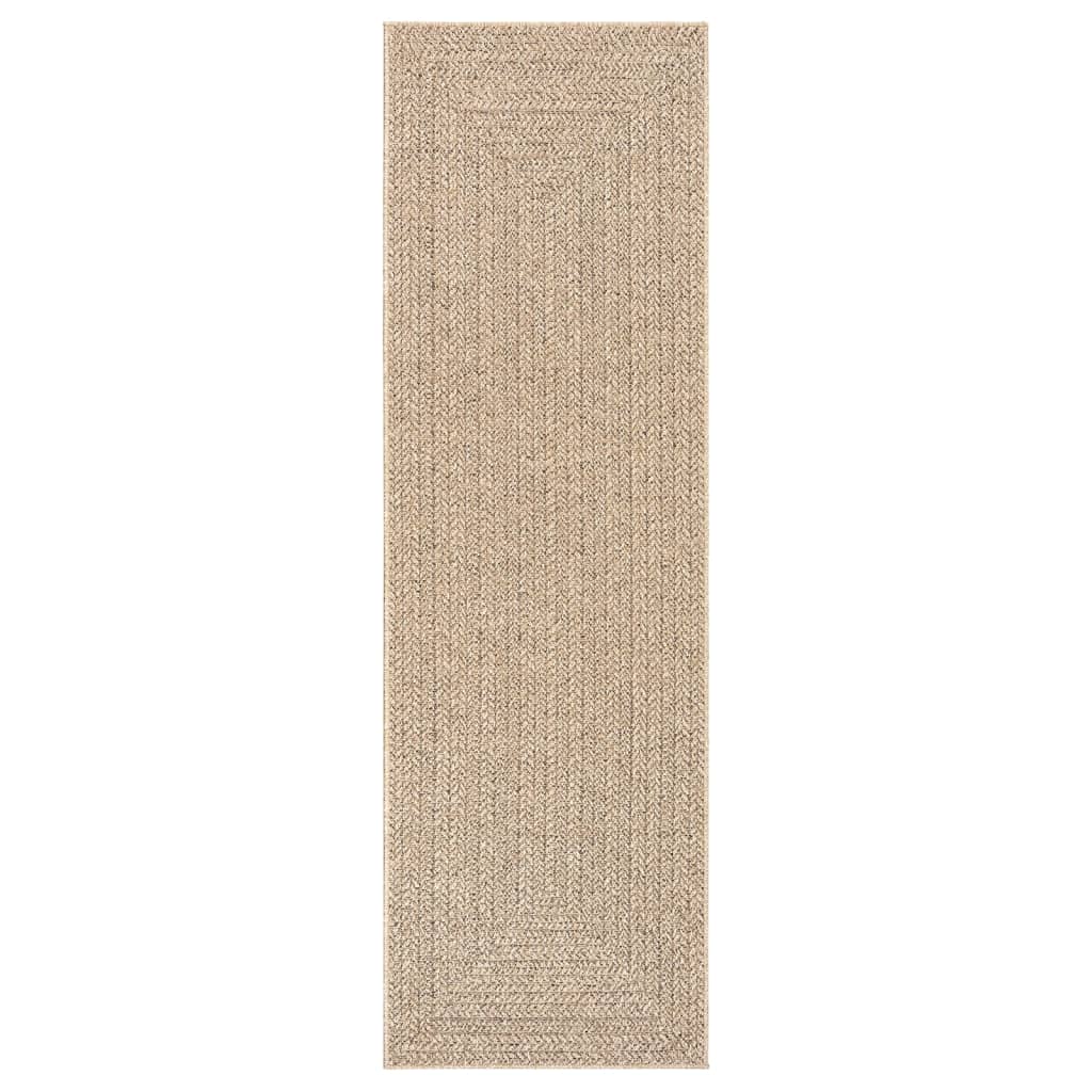 Teppich ZIZUR 80x250 cm Jute-Optik Indoor und Outdoor