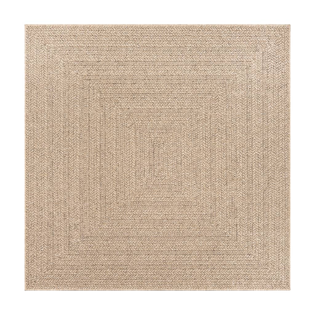 Teppich ZIZUR 240x240 cm Jute-Optik Indoor und Outdoor