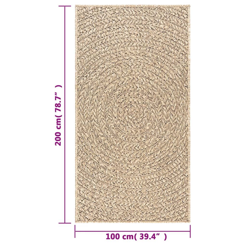 Teppich ZIZUR 100x200 cm Jute-Optik Indoor und Outdoor