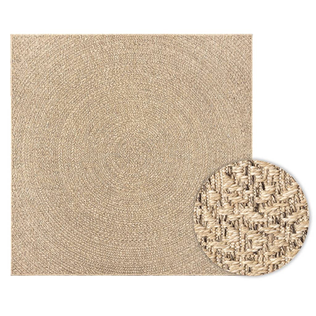 Teppich ZIZUR 240x240 cm Jute-Optik Indoor und Outdoor