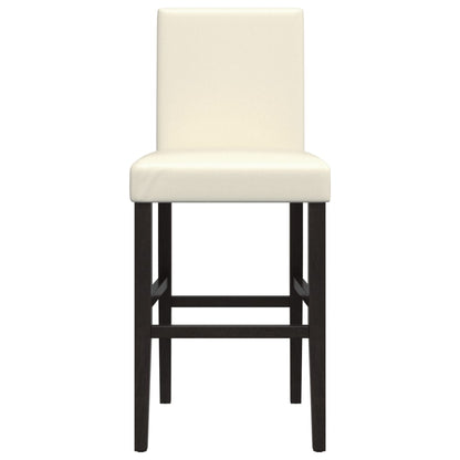 Barstühle 2 Stk. Massivholz Gummibaum und Kunstleder